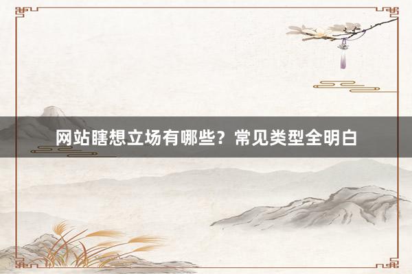 网站瞎想立场有哪些？常见类型全明白